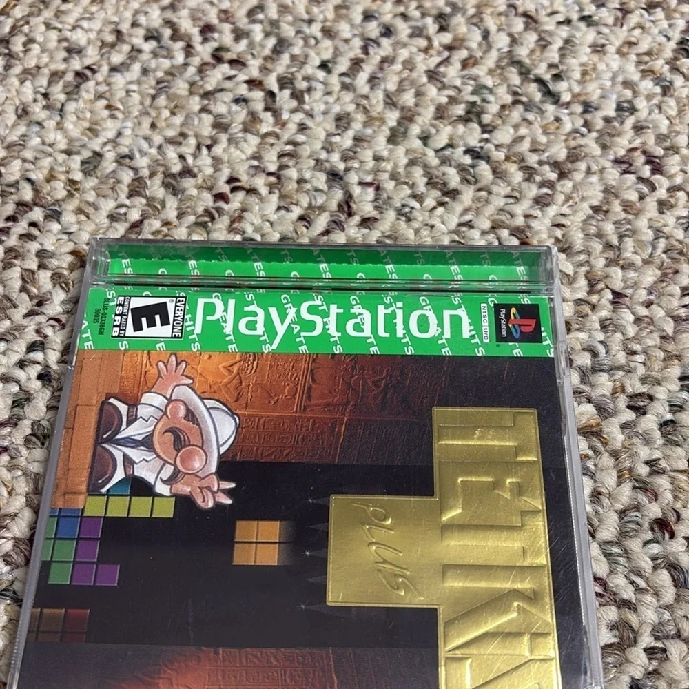 Sony PlayStation Tetris Plus Game Gold and Green